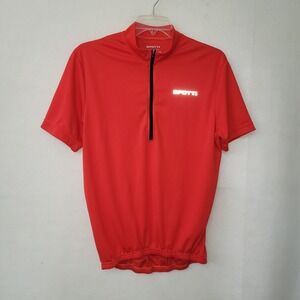 Spotti Cycling Jersey Adult XXL Red Short Sleeve 1/4 Zip Reflective Back Pockets